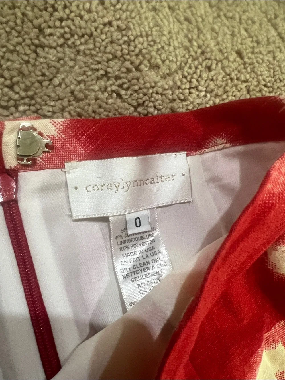 Anthropologie Corey Lynn Calter Red & White Ikat Pencil Skirt